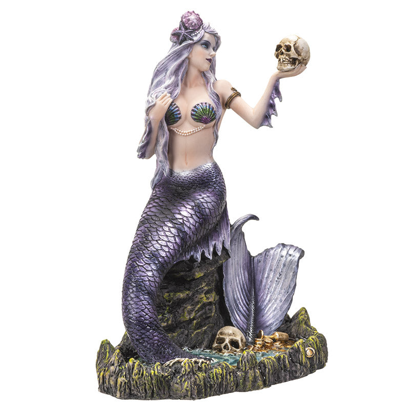 Gothic Mermaid Holding A Skull